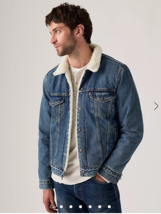 Levi's Other - Levi's Blue Denim Sherpa Jacket with Cream Collar